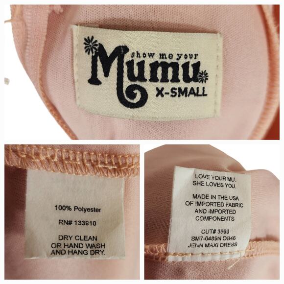 Show Me Your Mumu Maxi Dress Womens sz XS Jenn Blush Pink V Neck - Picture 9 of 12